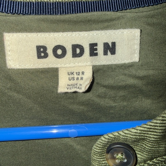 Boden Cecily Corduroy Elegant Olive Green Maxi Dress - Picture 3 of 4